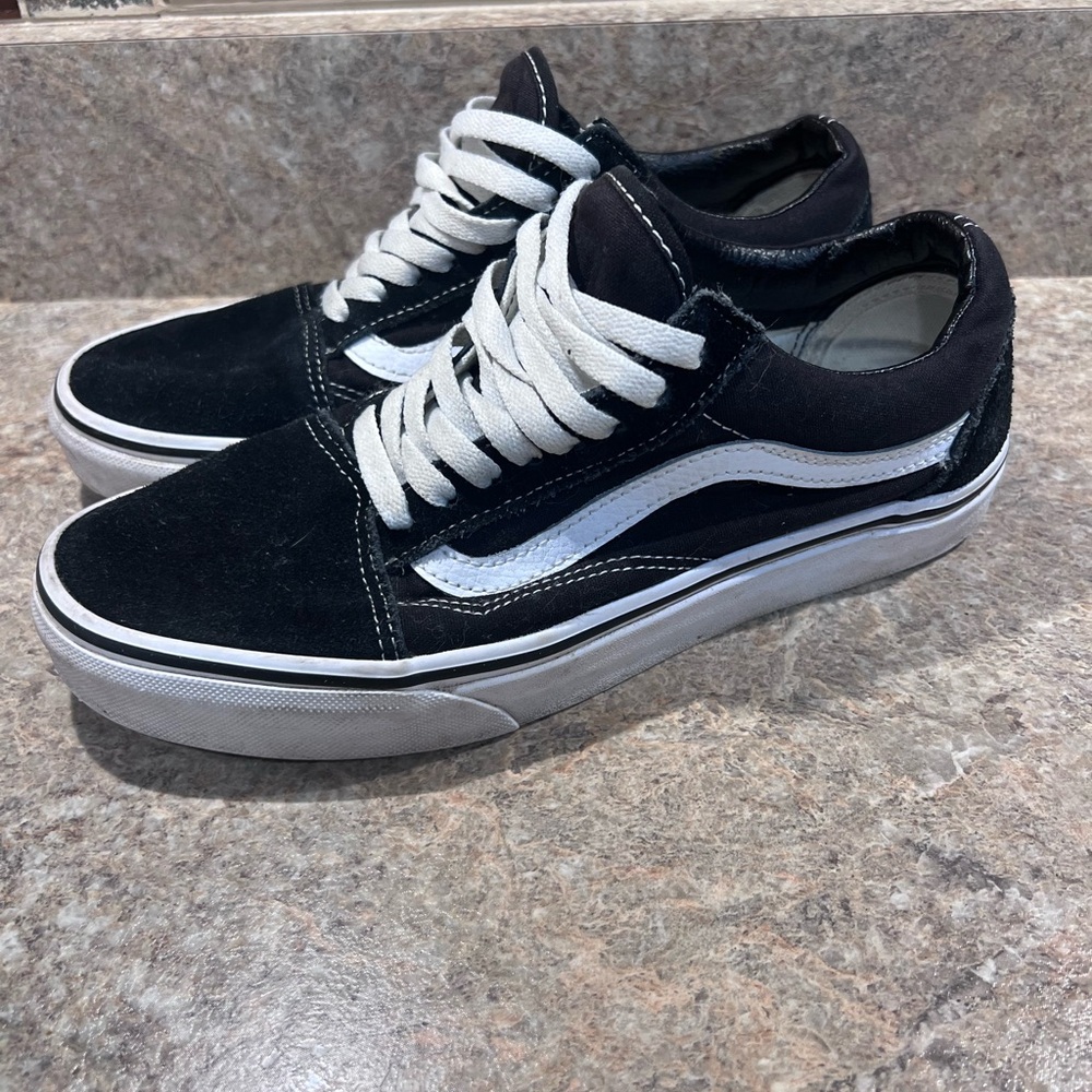 Vans Old Skool Black White Mens 7.5 Womens 9